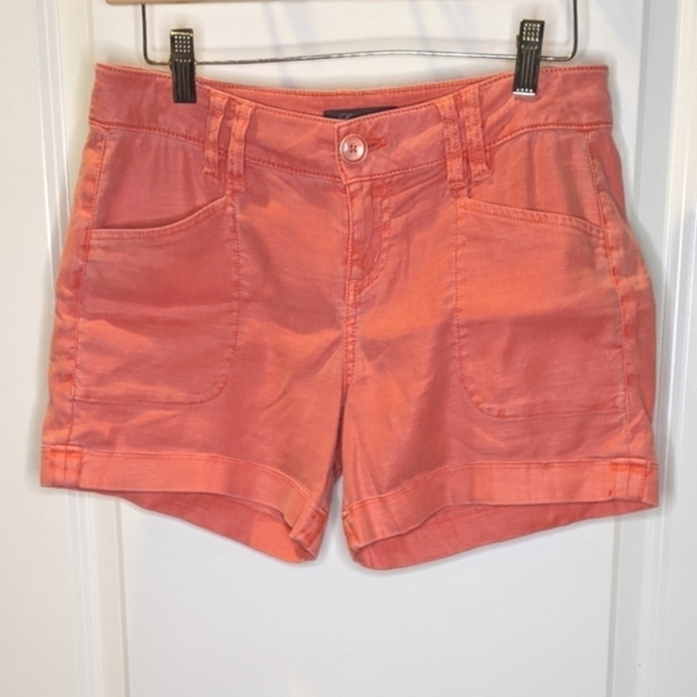 LEVEL 99 Anthropologie Salmon Pink Shorts Mid Rise Size 26